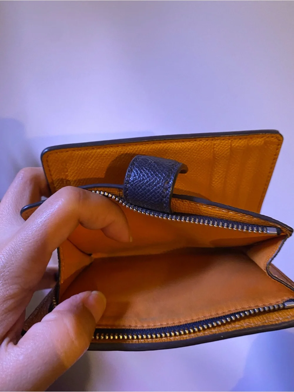 Coach Two-Tone Black and Green Leather Wallet